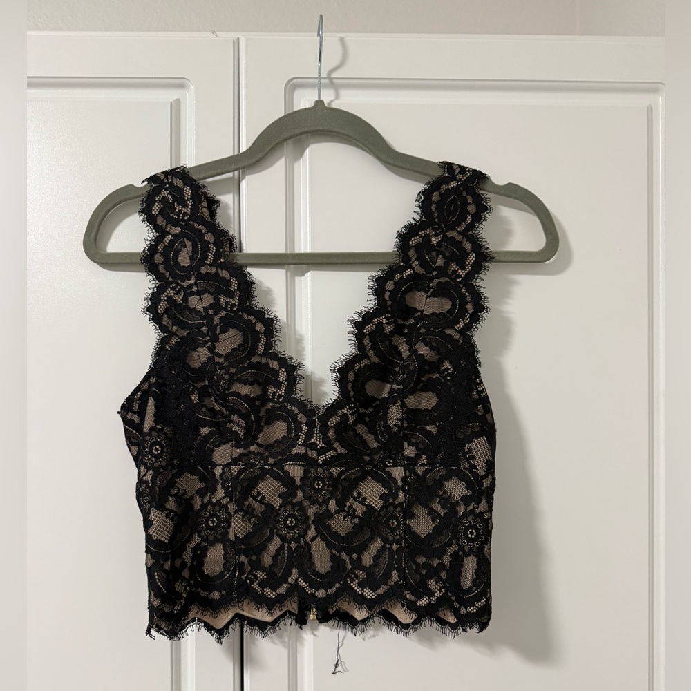 Aijek Black Lace Bustier Top US Size 2 (AUS size 1)